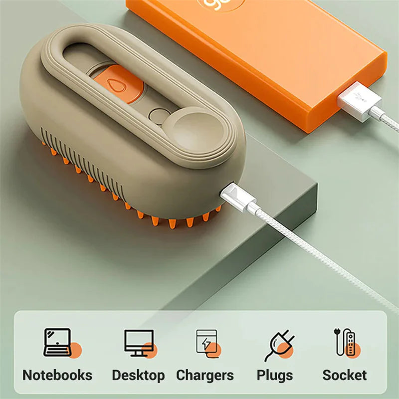 3-in-1 Pet Vapor Grooming Brush