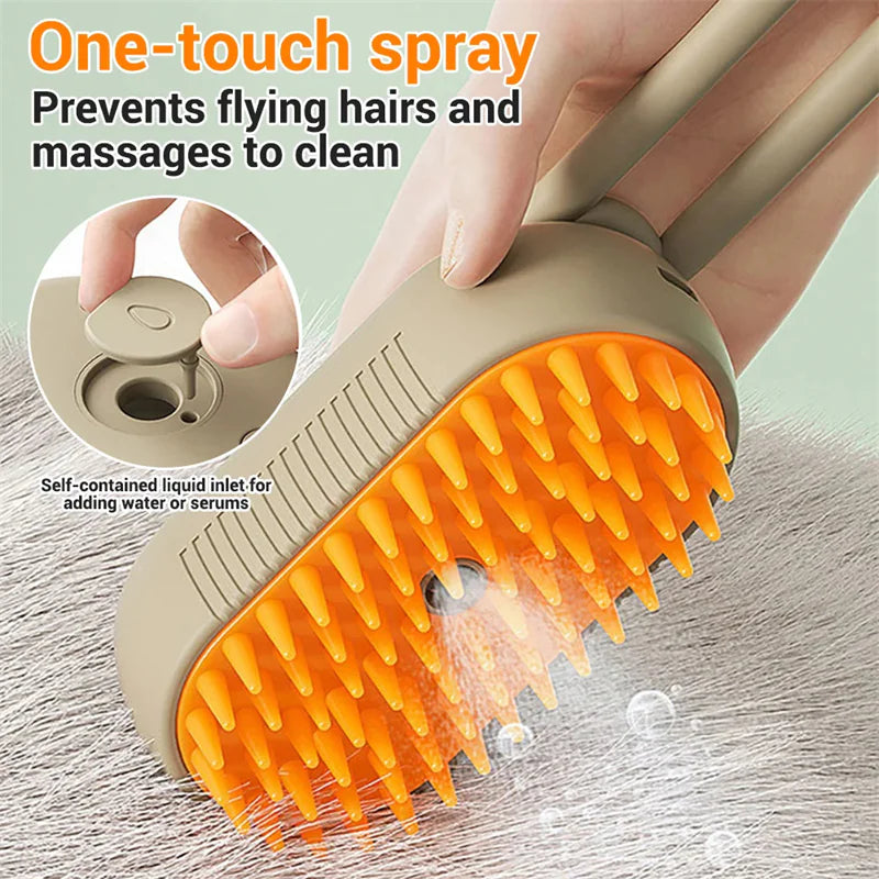 3-in-1 Pet Vapor Grooming Brush